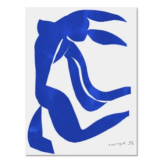 Decoração do quarto: Arte abstrata em lona azul Matisse - 04