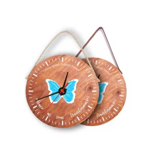 Relógio de Parede Cantinho do Churrasco Rústico com Alça de Couro - Kit Esquenta Black - Único