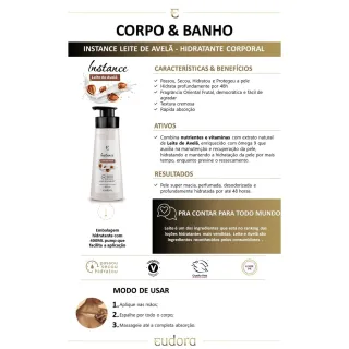 Loção Hidratante Desodorante Corporal Instance Leite de Avelã, 400 ml - Único
