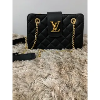 Bolsa Transversal Feminina LV Preto/Branco - Branca
