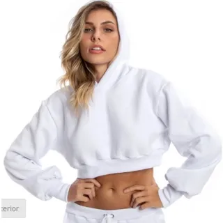 Promoção Blusa Cropped Moda Inverno 2022 - Blogueirinha Princesa - Branco