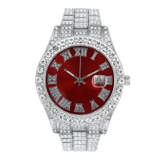 Relógio Masculino Hip Hop Quartz Diamante Cravejado Ice HYAKKI - Gold&Green