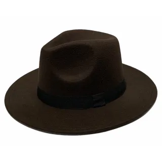 Chapéu unissex fedora clássico de feltro poliéster com aba dura média - Marinho