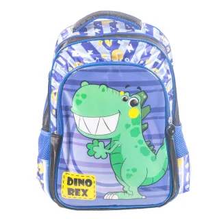 Bolsa Resistente Dinossauro Infantil Masculina: Mochila Escolar Impermeável para Meninos - Azul