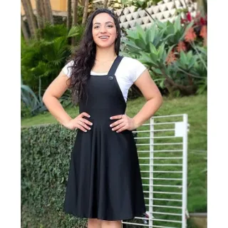 Moda evangélica casual chic: salopete jardineira gospel top - P BORDÔ