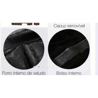 Envio imediato: Jaqueta de couro sintético PU - Preta