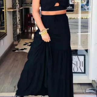 Babado Lisa Com Forro Três Marias Saia Longa - cor lavado