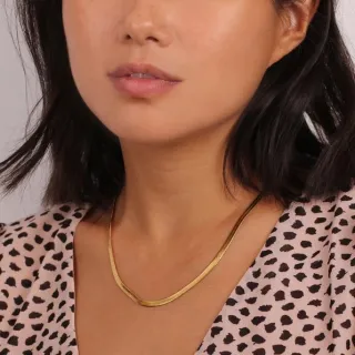 Colar e Pulseira Feminino Banhados a Ouro 18K - Kit de Cobra Laminada - Fúcsia