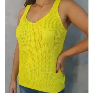 Regatinha Tricot Feminina Basica Com Bolsinho - Raryel - Azul-claro