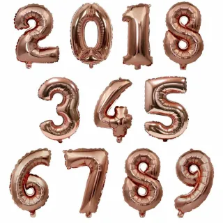Decoração Balão Metalizada Rose Gold Número 18 - 45cm - 5