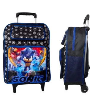 Mochila Rodinha Patrulha Canina Homem Aranha Sonic Hulk Minnie Mario Bros Roblox Naruto Infanfil Menino Menina - Batman Rodinhas