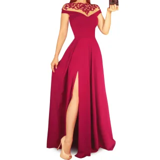 Vestido Madrinha Fenda Lateral Longo De Festa - Verde Tiffany