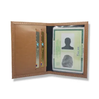 Porta Cartões de Couro Slim Masculino e Feminino - Café Tamanho CNH