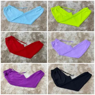 Leve e confortável calça pantalona feminina Duna e Viscolinho lisa - Duna azul royal com elastico