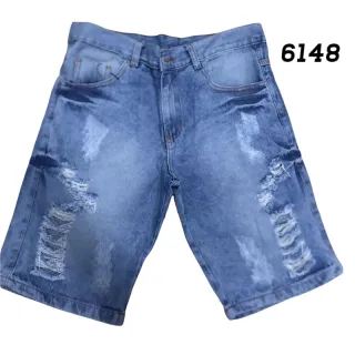 Bermuda Marmorizada Rascada Masculina 100% Algodão - Modelo TOP - B.rascada clara