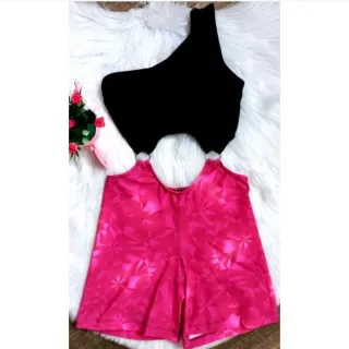 Macaquinho fitness academia curto com bojo alça única argola - Estampa 05