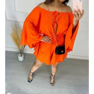 Manga Flare Macaquinho Liso VERÃO - Azul