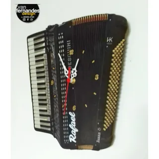 Personalizado acordeon todeschini relógio de parede, instrumentos musicais sanfona - Único