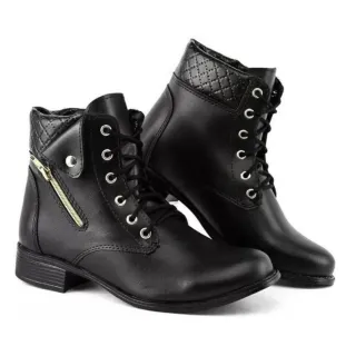 Lançamento Estiloso: Bota Coturno Feminina Cano Baixo Botinha - Marrom