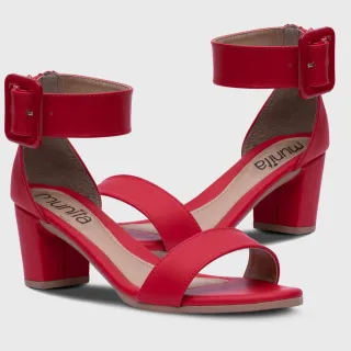 Barata Confortável Sandália Casual Feminina Médio Salto Tendência Básico Munita-50.11 - Nude