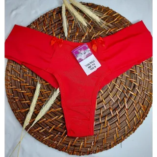 Romantic Tanga Paola - Lingerie, Fio Duplo, Calcinha - Vermelha