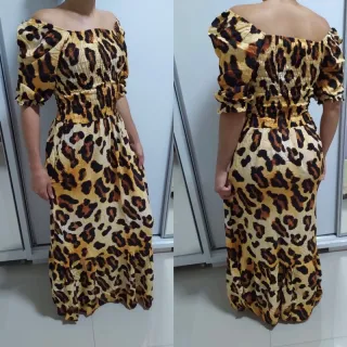 Viscose Estampada Vestido Longo - Modelos e Estampas Variadas - Longo 15