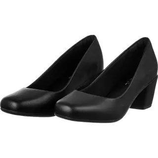 Sandália Feminina Confortável Scarpin Boneca Salto Grosso - Nude