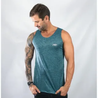 Promoção Camiseta Regata Dri Fit Treino Academia - VERDE-MESCLA