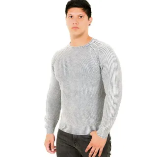 Monte Negro Suéter Tricô Estonado Masculino - Cinza