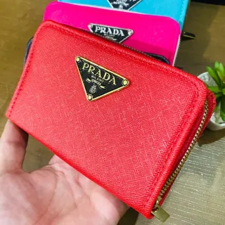 Carteira Feminina Couro Premium - Porta Cartões, Cédulas e Documentos - PD triangulo PRETA