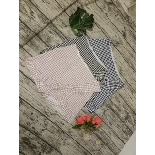 Short e saia de algodão com zíper na lateral - Rosa