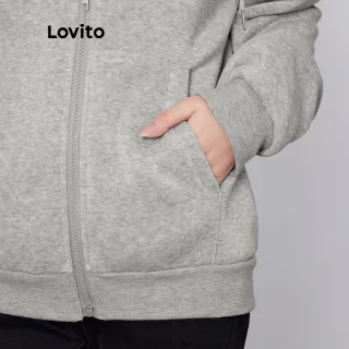 Moletom Casual Liso Com Bolso Com Zíper (Cinza) - Lovito - Cinza