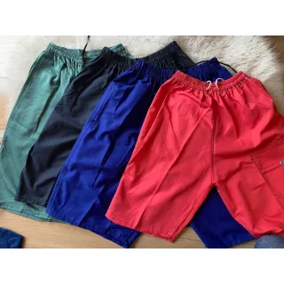 Bolso Elástico Brim Bermuda Adulto Masculino - Azul Claro