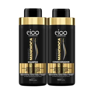 Kit Eico Mandioca: Shampoo, Condicionador, Máscara Hidratação, Spray Leave-in e Ampola Crescimento Capilar - Único