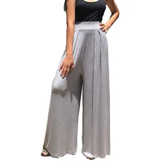 Tribo livre - Calça Pantalona Feminina Cintura Alta - Azul Marinho