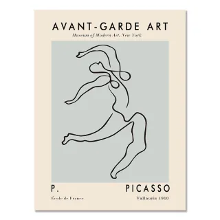 Decoração do quarto: Arte abstrata em lona azul Matisse - 04