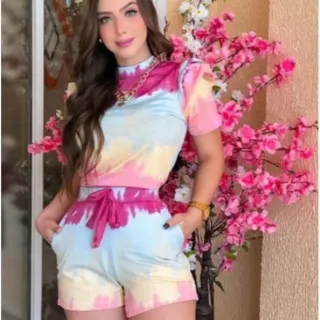 Manga bufante conjunto tie dye