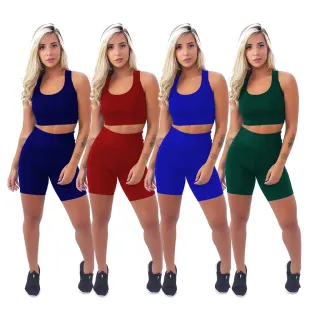 Conjunto Suplex Liso e Estampado: Top + Short Fitness Feminino