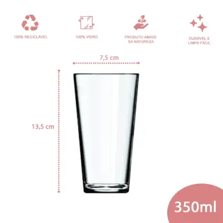Copos de Vidro Cairo Transparente Nadir Agua - Conjunto com 6 Unidades - Único
