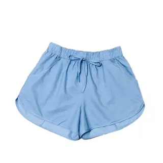 Importado Verão Jeans Shorts Feminino - Cintura Elástica e Bolsos - Azul Escuro