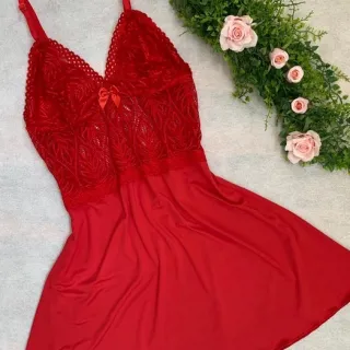 Camisola Sensual Feminina Sem Bojo - Pijama Linha Noite - Preto