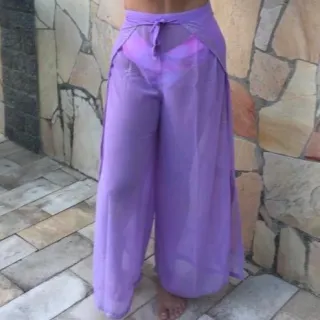 Calça Pareo Transparente Envelope Versátil - Tendência Chique - Preta