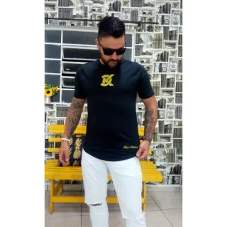 Camiseta Long Line Masculina em Algodão - Tshorts - Marinho Tshorts