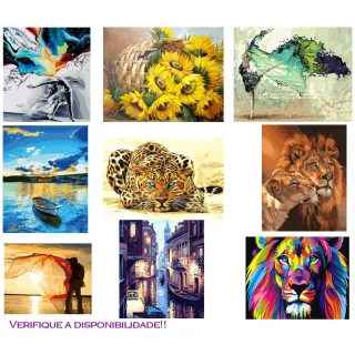 Quadro Tela Diy Kit Pintura Em Números Terapêutica - Tinta Acrílica, Pincel - 19 - Quatro estações