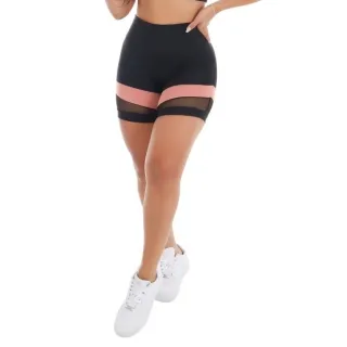 Legging Fitness Feminina com Tela - Short Fitness Moda Feminina Lingerie - Preto/ Verde Militar