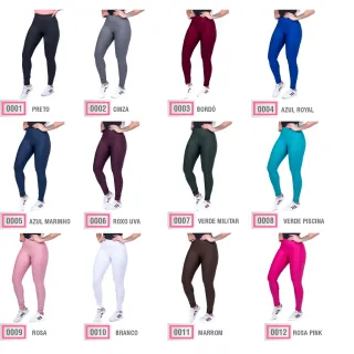 Legging Feminina Suplex Cós Alto Lisa Fitness ou Dia a Dia - ModaDudis - Azul Marinho