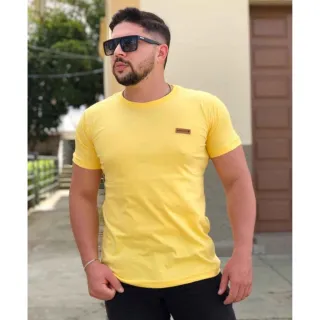 Preço de fábrica: Camiseta Masculina Algodão Fio 30 Penteado - Diversas Cores - M ( Forma  Pequena )