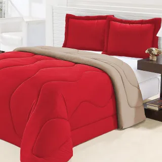 Kit 3 Peças Edredom Malha Gel - Marrom com Avelã