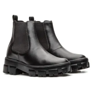 Botina Tratorada Coturno Feminina - Preto Fosco