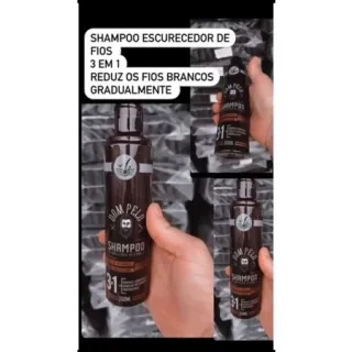 Shampoo para escurecimento dos fios, 3 em 1 para Barba e Cabelo - Único